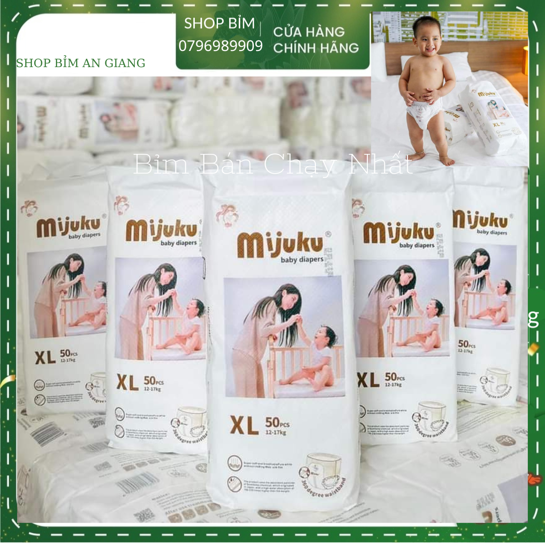 Bỉm Quần MIJUKU XUẤT NHẬT Size M50 L50 XL50 XXL50 XXXL50 ,4X,5X miếng