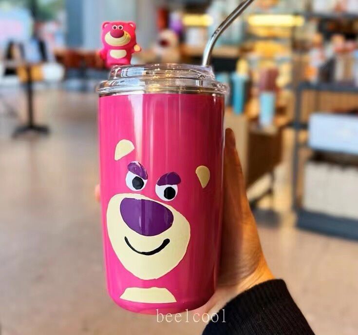 Ly giữ nhiệt gấu dâu Losto