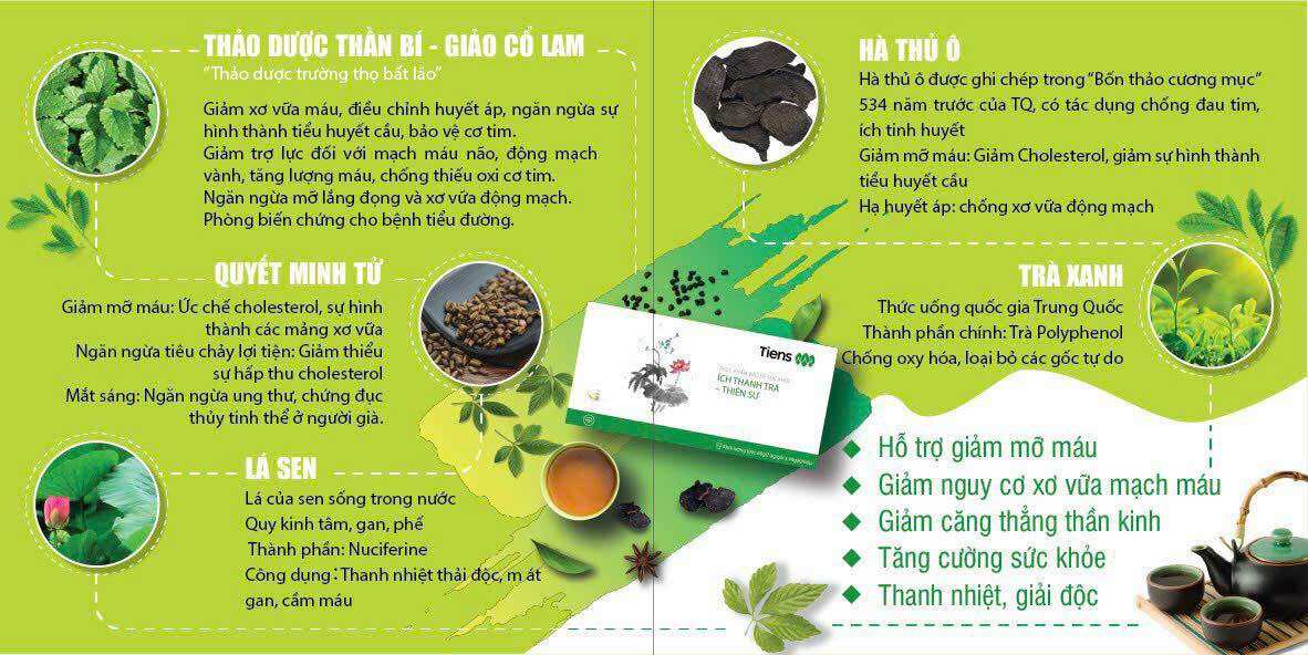 ÍCH THANH TRÀ LÀM SẠCH MỠ MÁU ĐÀO THẢI ĐỘC TỐ