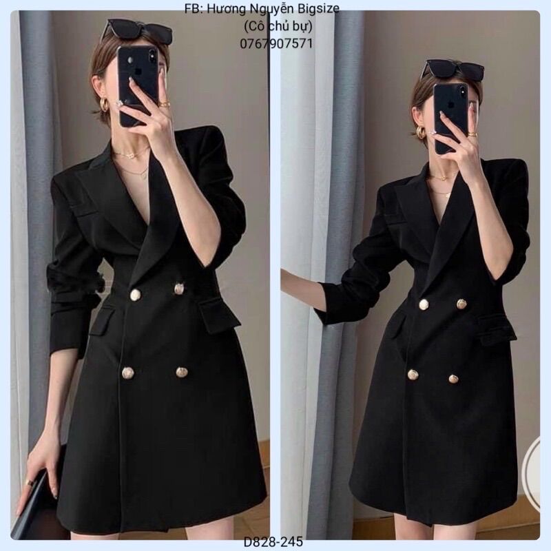 60-90kg bigsize đầm cổ vest d828