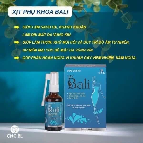 Xịt phụ khoa bali 50ml tặng ddvs bali 100ml. date 2025. rất tốt cho phụ nữ
