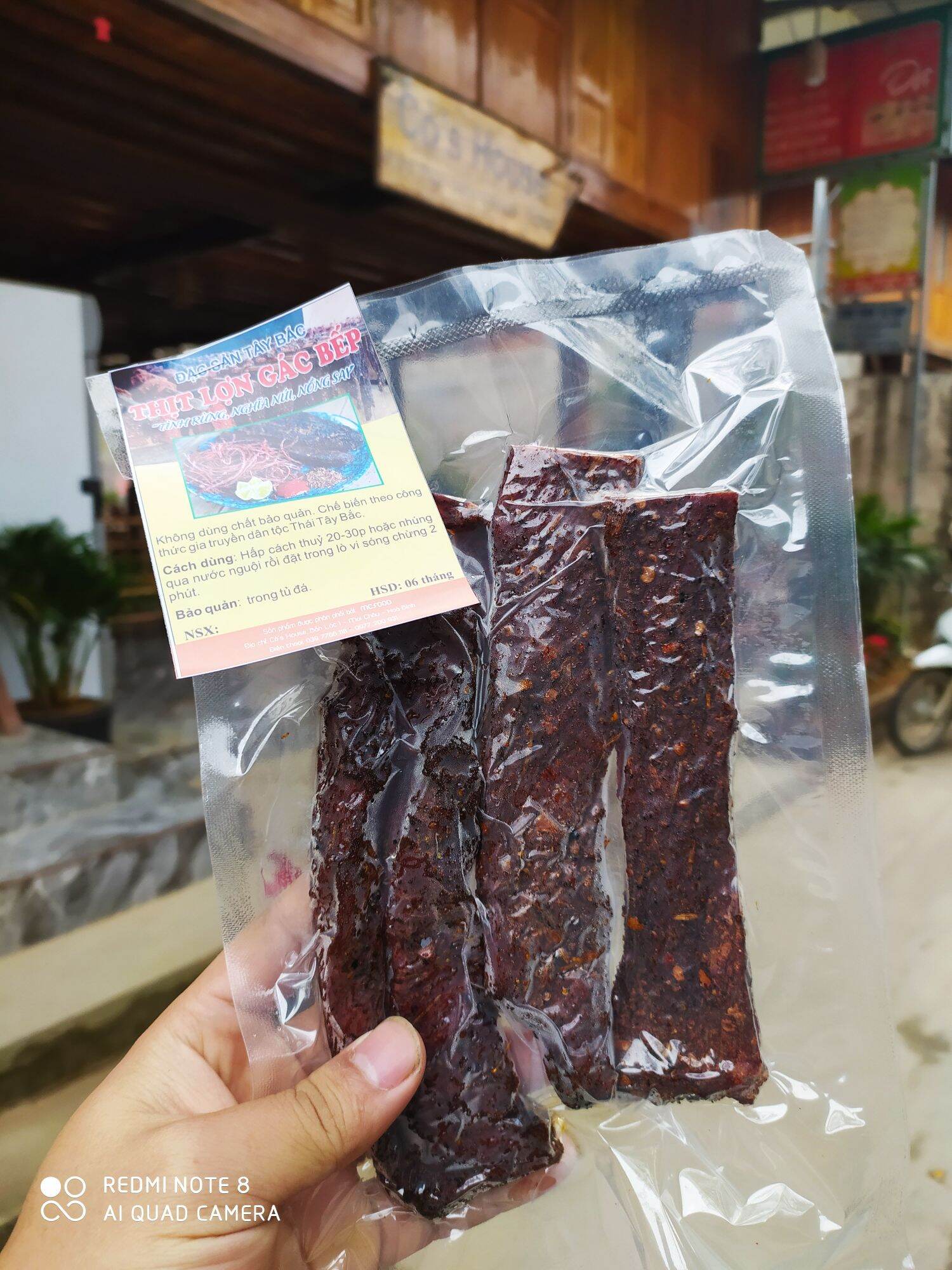 Gói ăn thử 200gr thịt lợn gác bếp ngon chuẩn vị tây bắc tặng kèm chẳm chéo