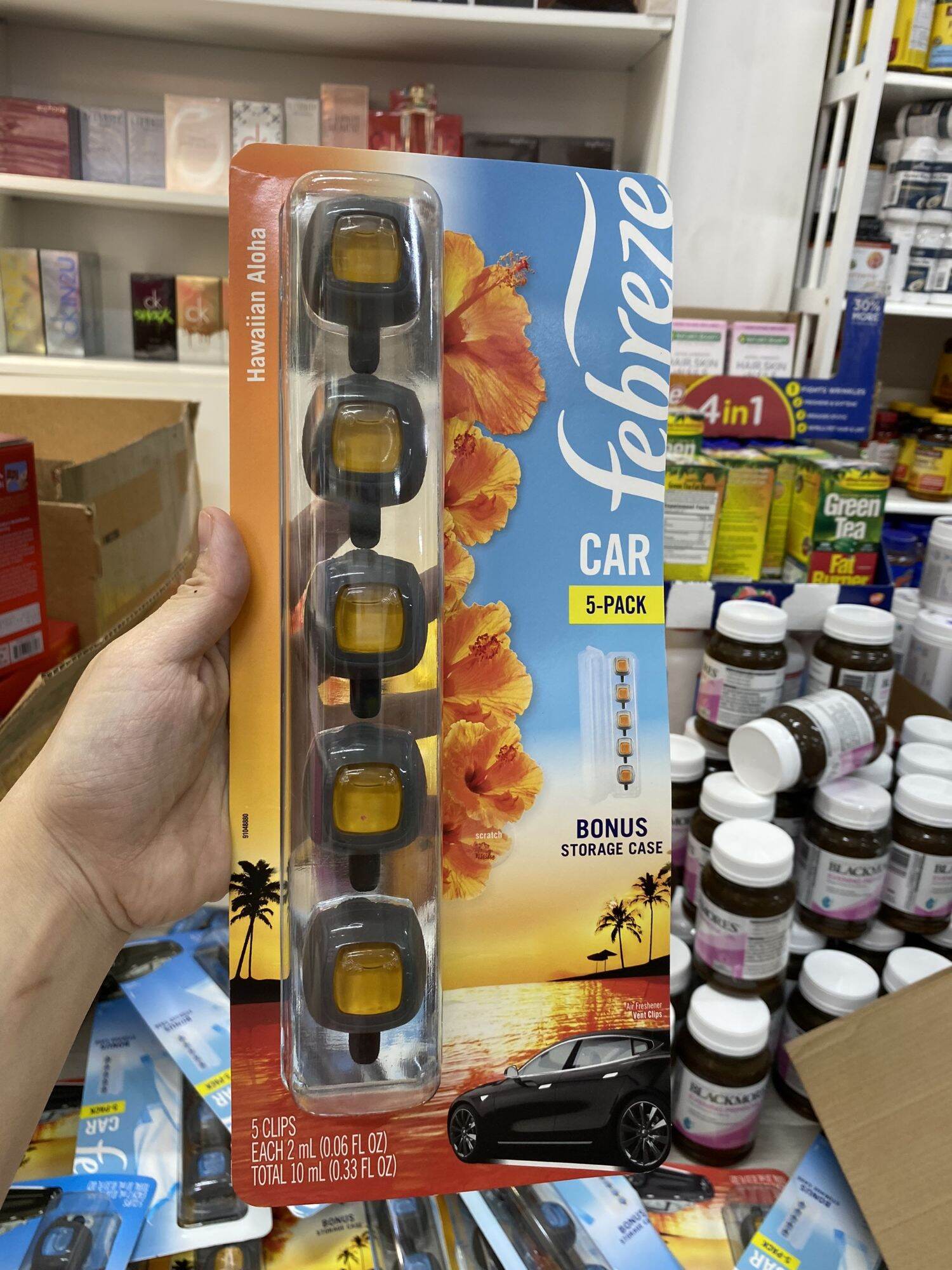 NƯỚC HOA Ô TÔ FEBREZE KẸP CỬA GIÓ ĐIỀU HÒA XE HƠI 2ml x 5 cái