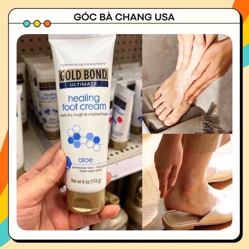 [AUTH BILL MỸ] Kem dưỡng chân mềm mịn baby Gold bond healing Foot Cream 113gram