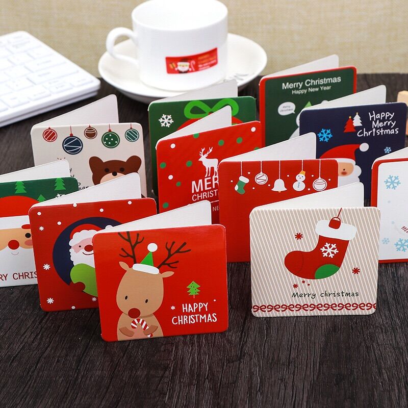 Set 10 thiệp giáng sinh mix mẫu size 7*7cm
