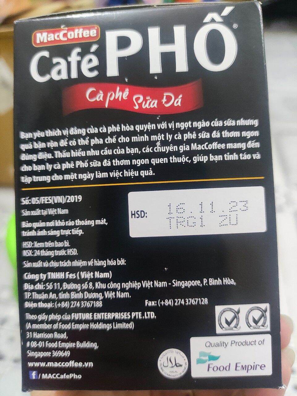 Cà phê PHỐ sữa đá hộp 10 gói*24g