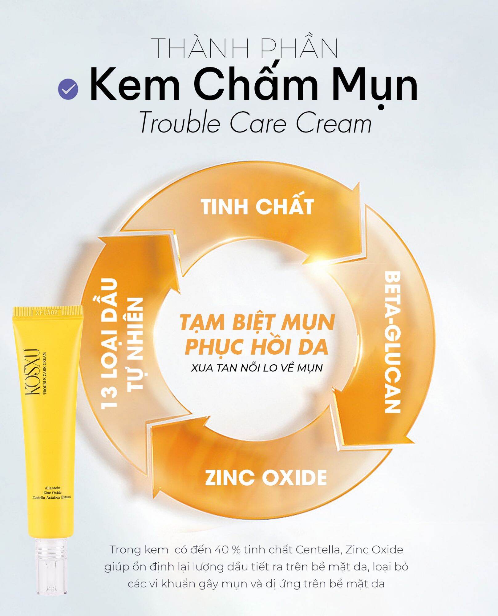 Kem chấm mụn nhím Kosxu khô nhân mụn nhanh