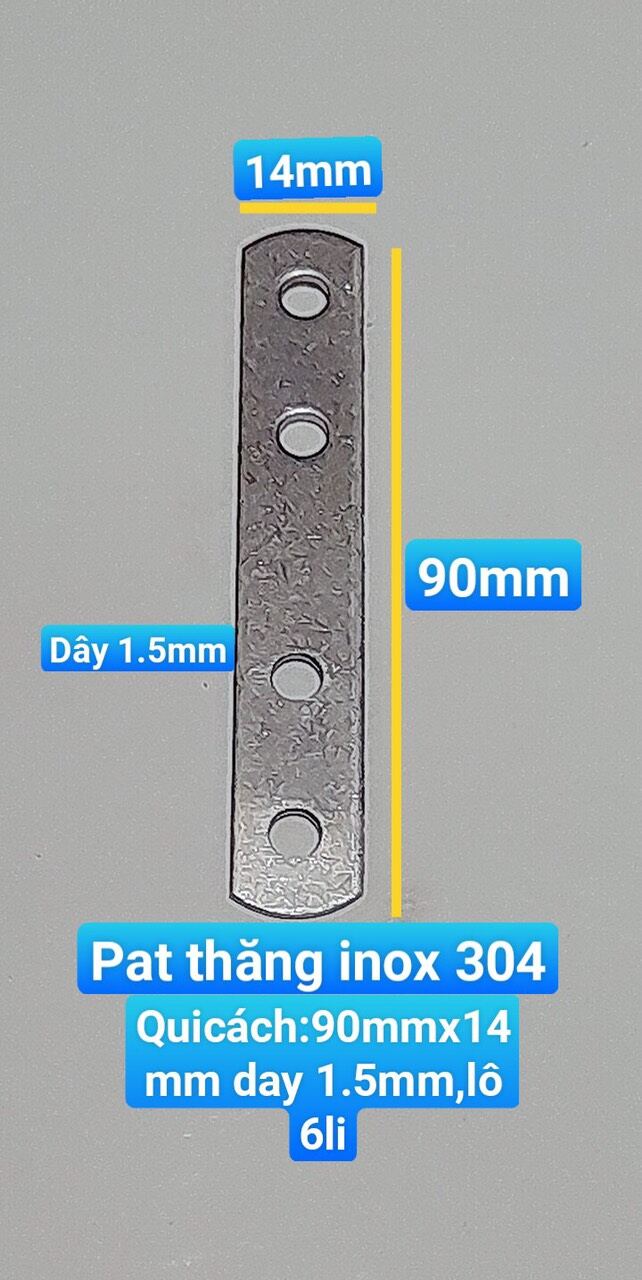 10 cái Pat thẳng Inox 304