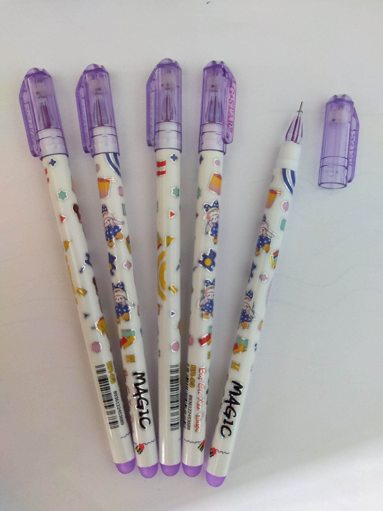 1hộp bút gel xoá được mực tím