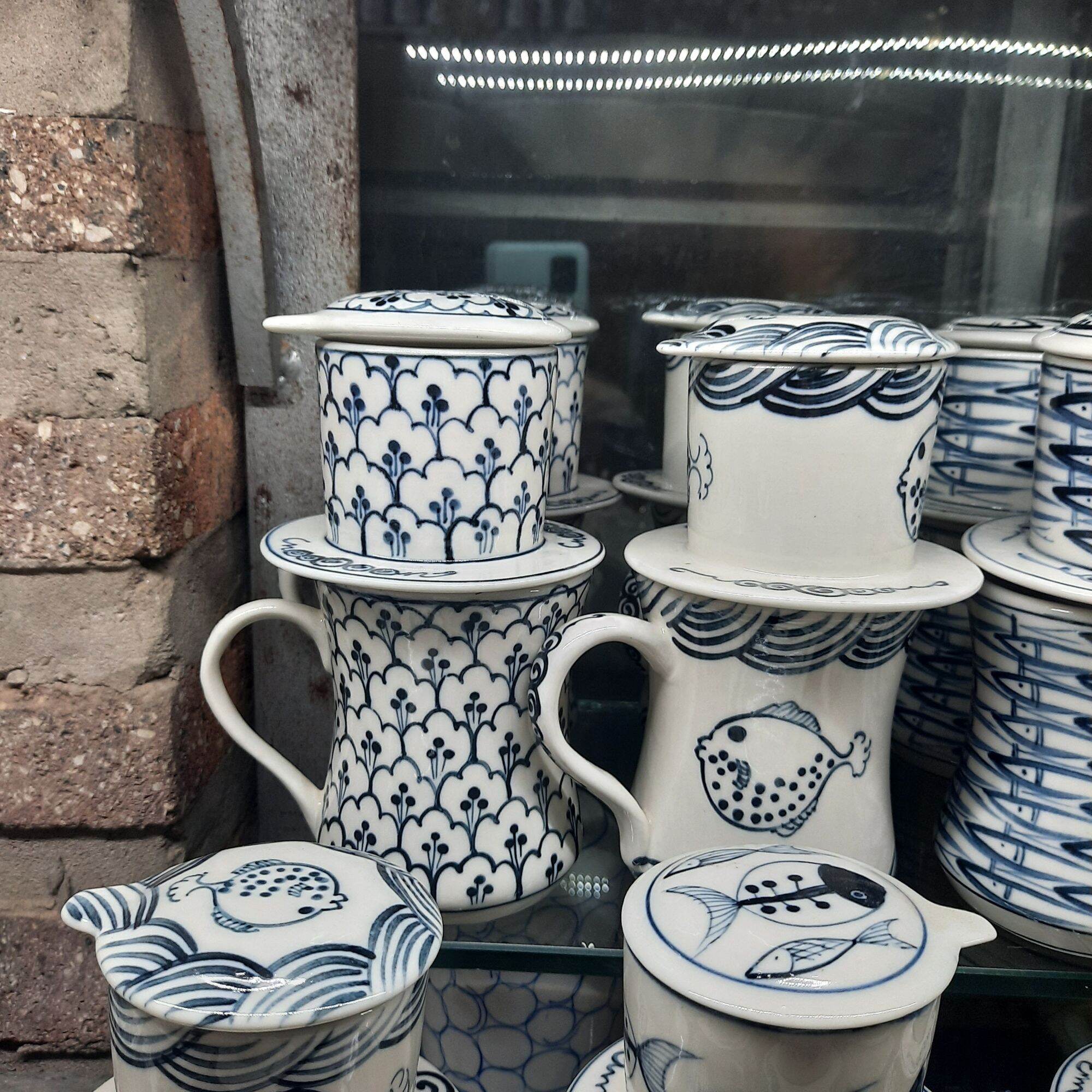 Bộ cà phê phin, coffee gốm sứ vẽ tay Bát Tràng