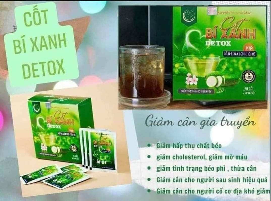 Cốt bí xanh detox vip giảm cân đẹp dáng đẹp da. sỉ 4 hộp 80 gói 2.000.000đ