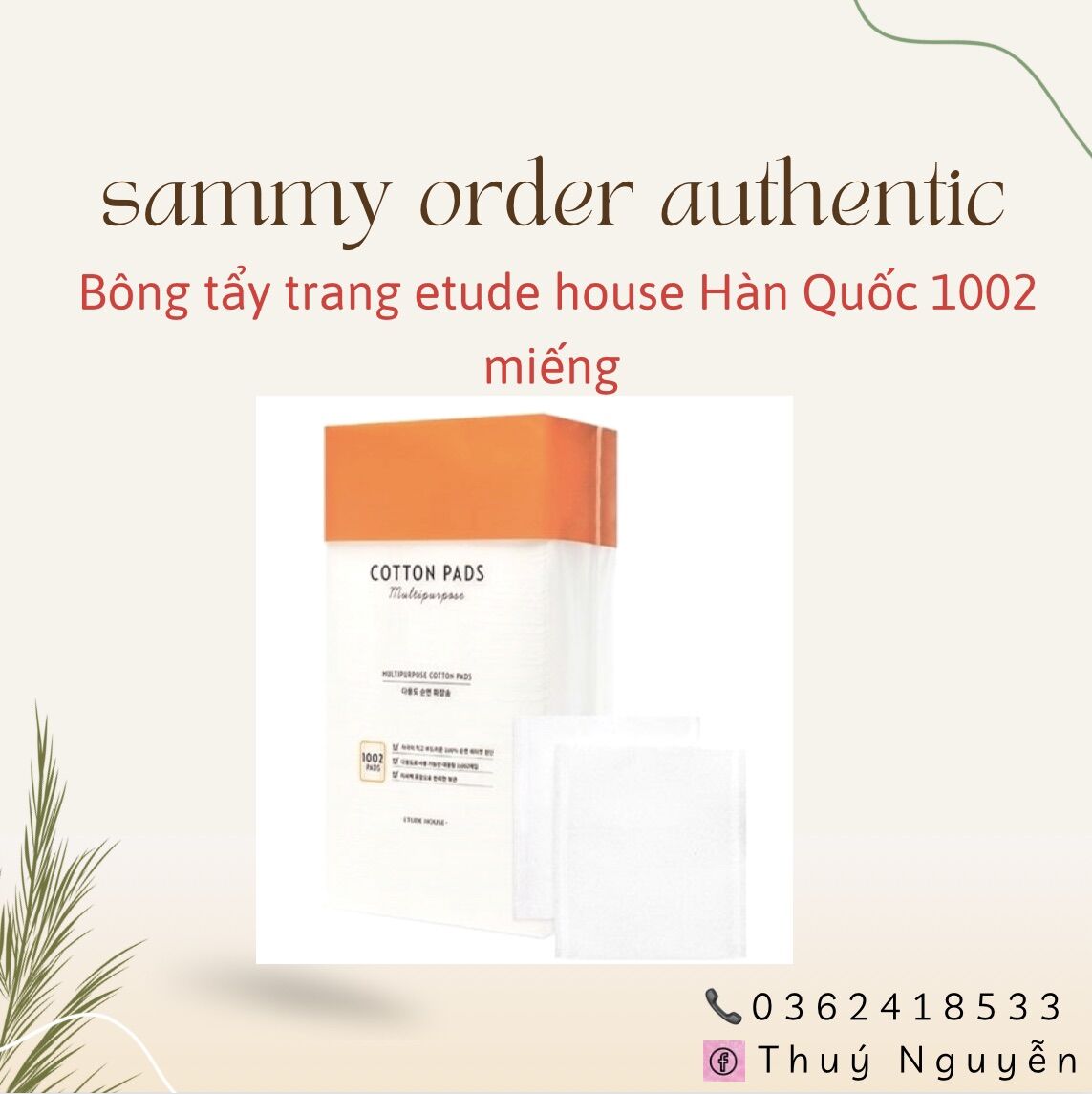 Bông tẩy trang etude house 1002p