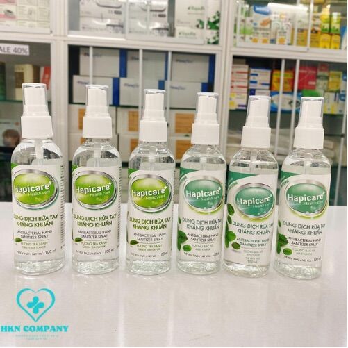 Chai Xịt Rửa Tay Mini Chai xịt khuẩn cầm tay, Nước rửa tay Happicare Nước Rửa Tay Khô 100ml