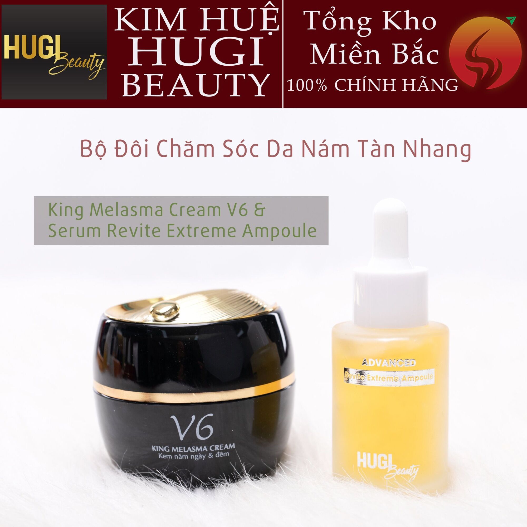 Bộ đôi chăm sóc da nám tàn nhang chính hãng hugi_kimhue_tổngkhomiềnbắc