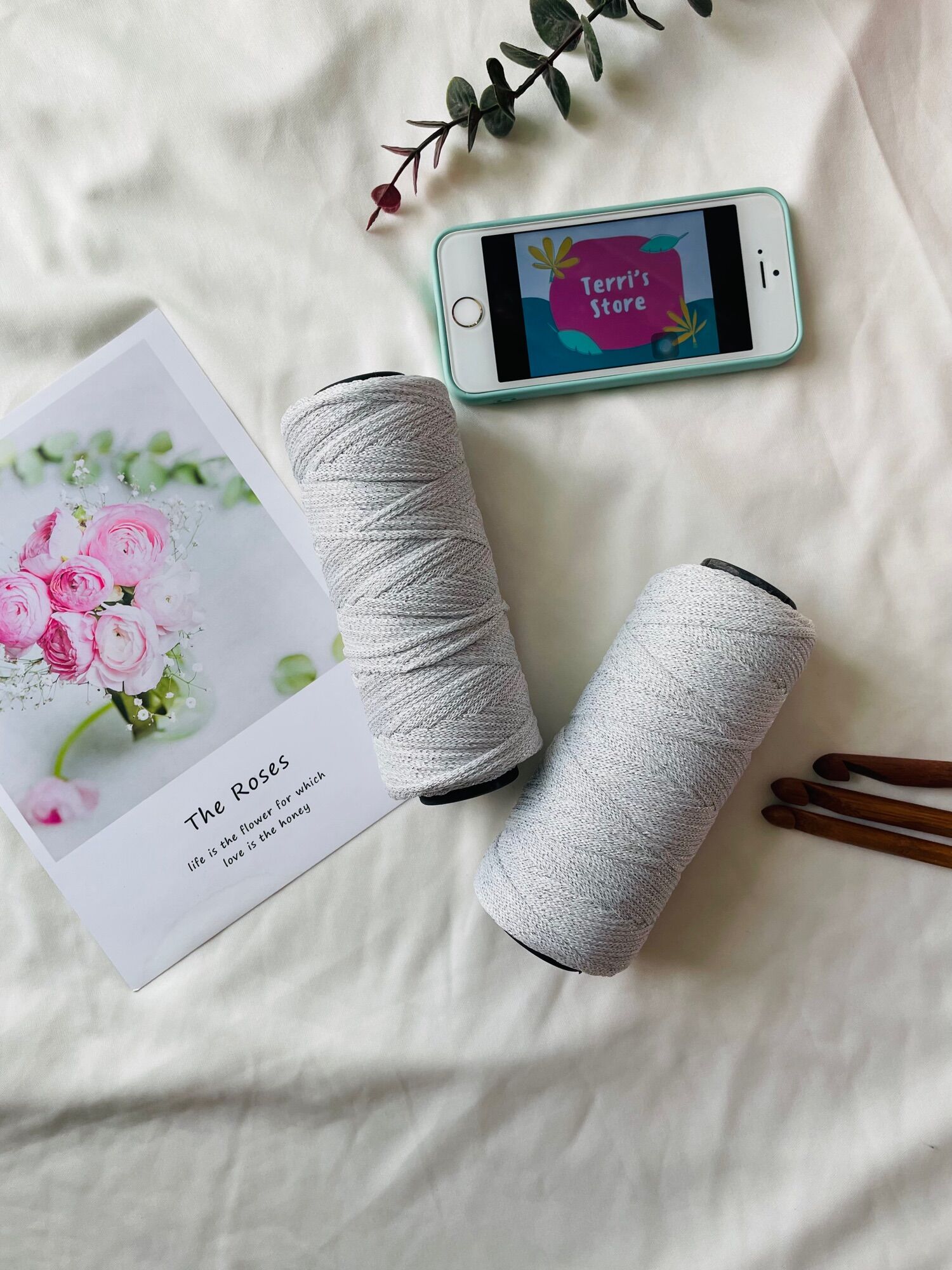 Yarn - sợi dệt trơn và sợi dệt kim tuyến 2mm | terri store