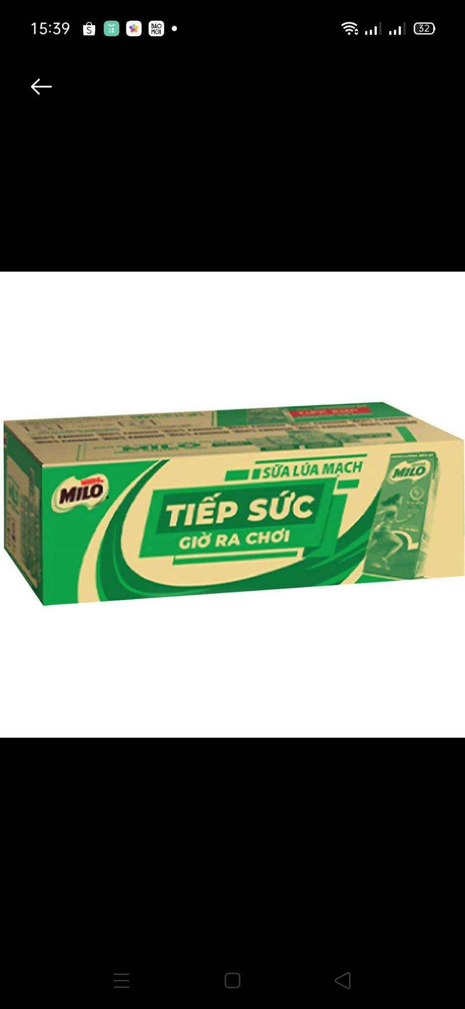 sữa milo hộp giấy 180ml 1thùng gồm 48hộp