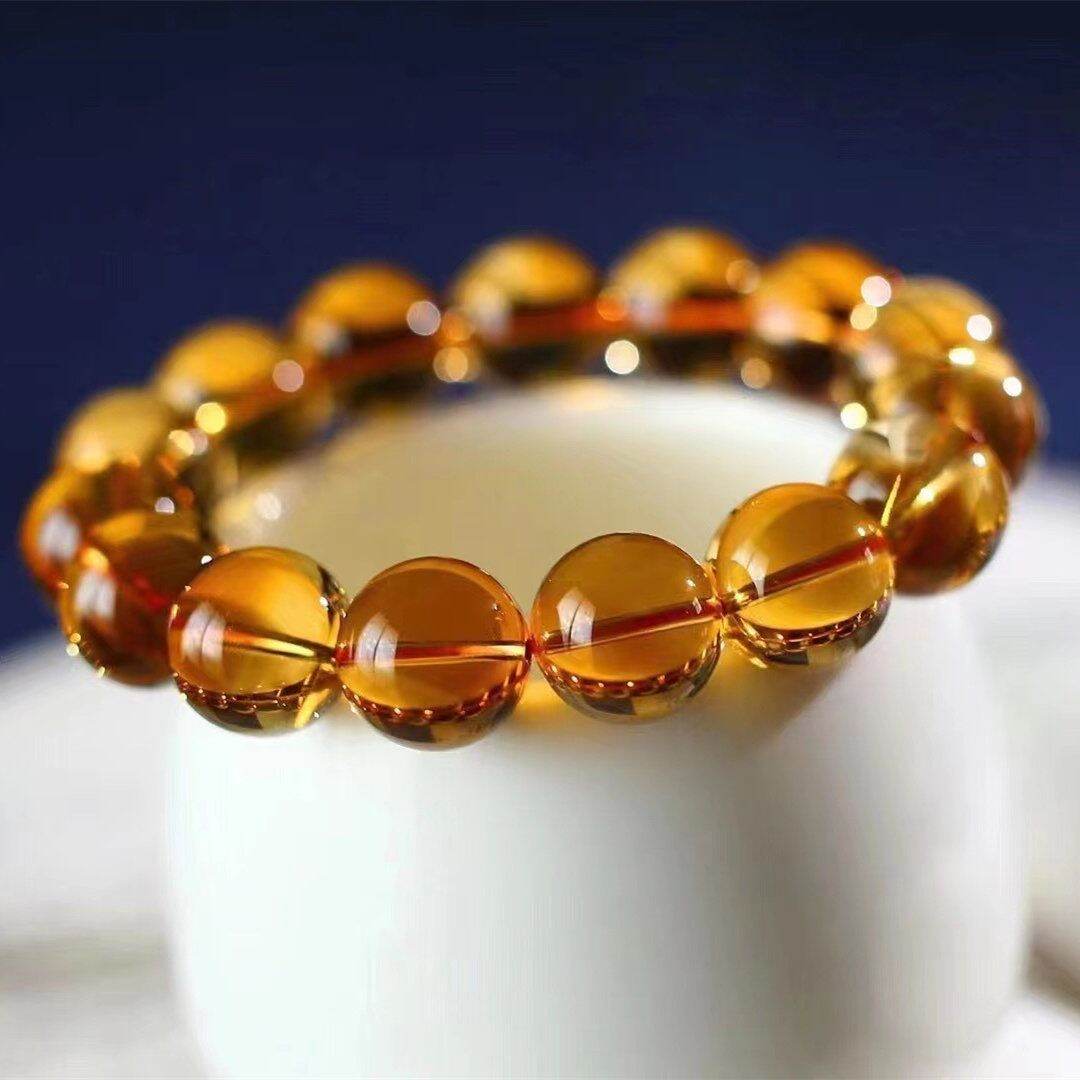 [HCM] Vòng tay đá thạch anh vàng thiên nhiên 10ly TAV10 cho nữ công sở làm trang sức - MH shop