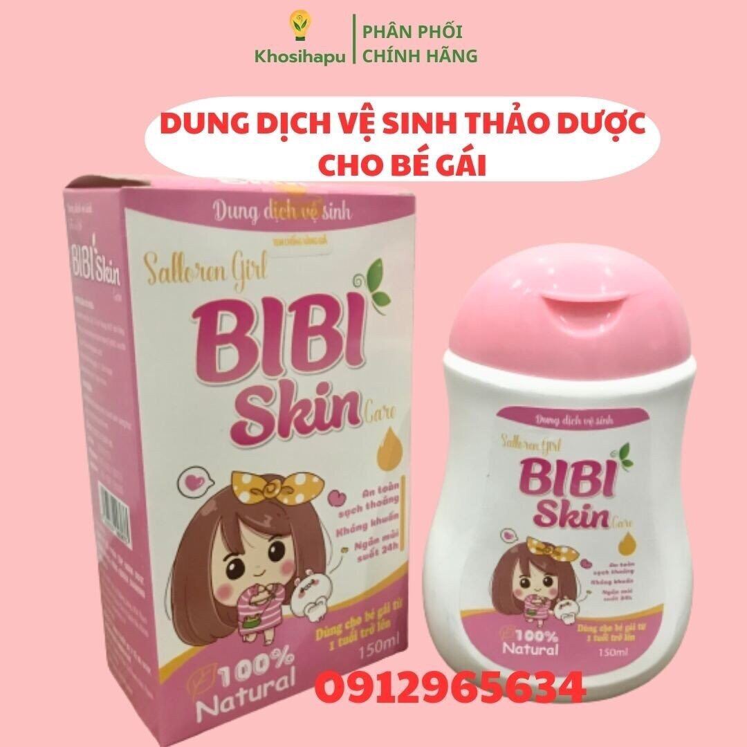 Dung dịch vệ sinh thảo dược cho bé Salloren Girl Bibi Skin Care an toàn sạch thoáng kháng khuẩn ngăn