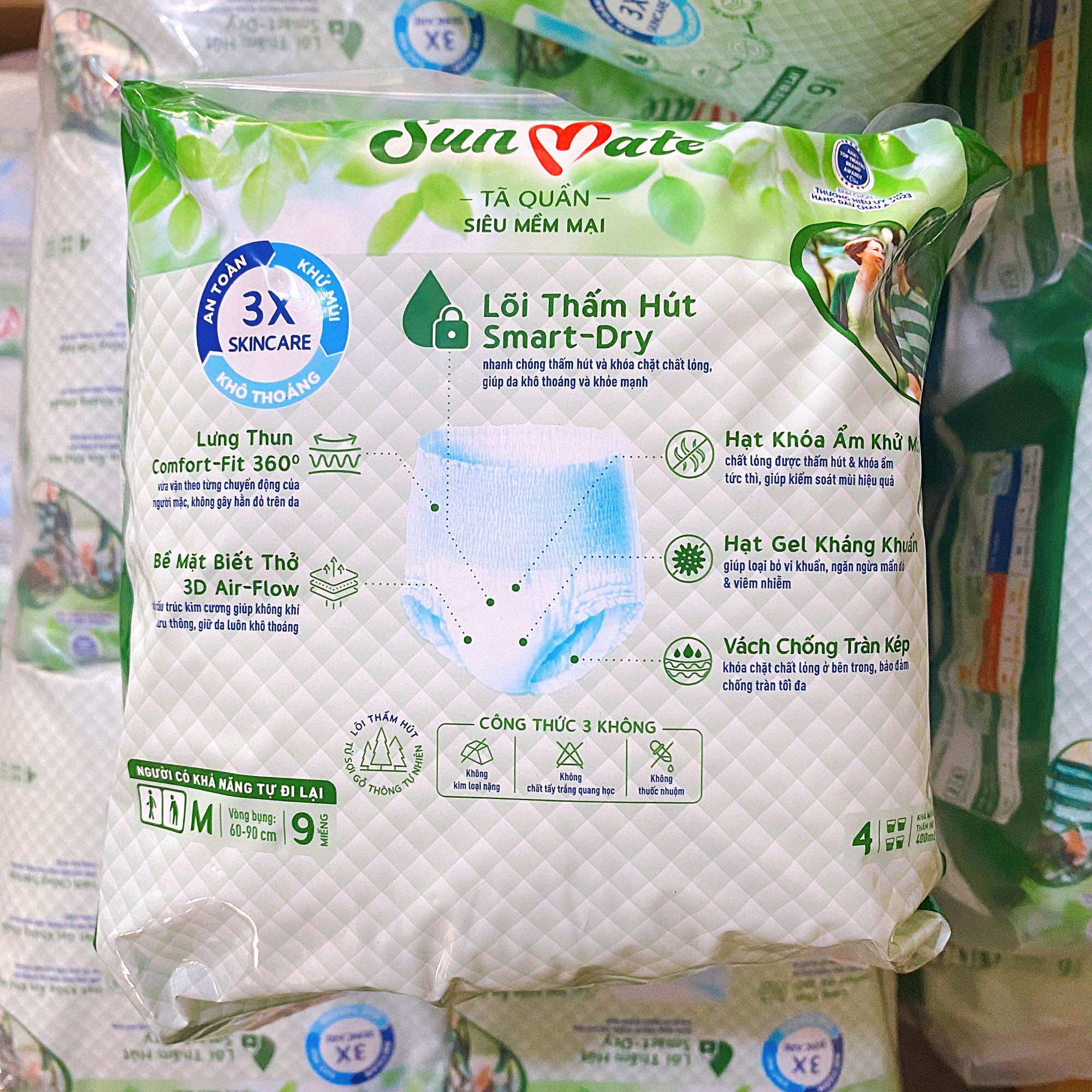 Tã quần người lớn siêu thoáng SunMate M9