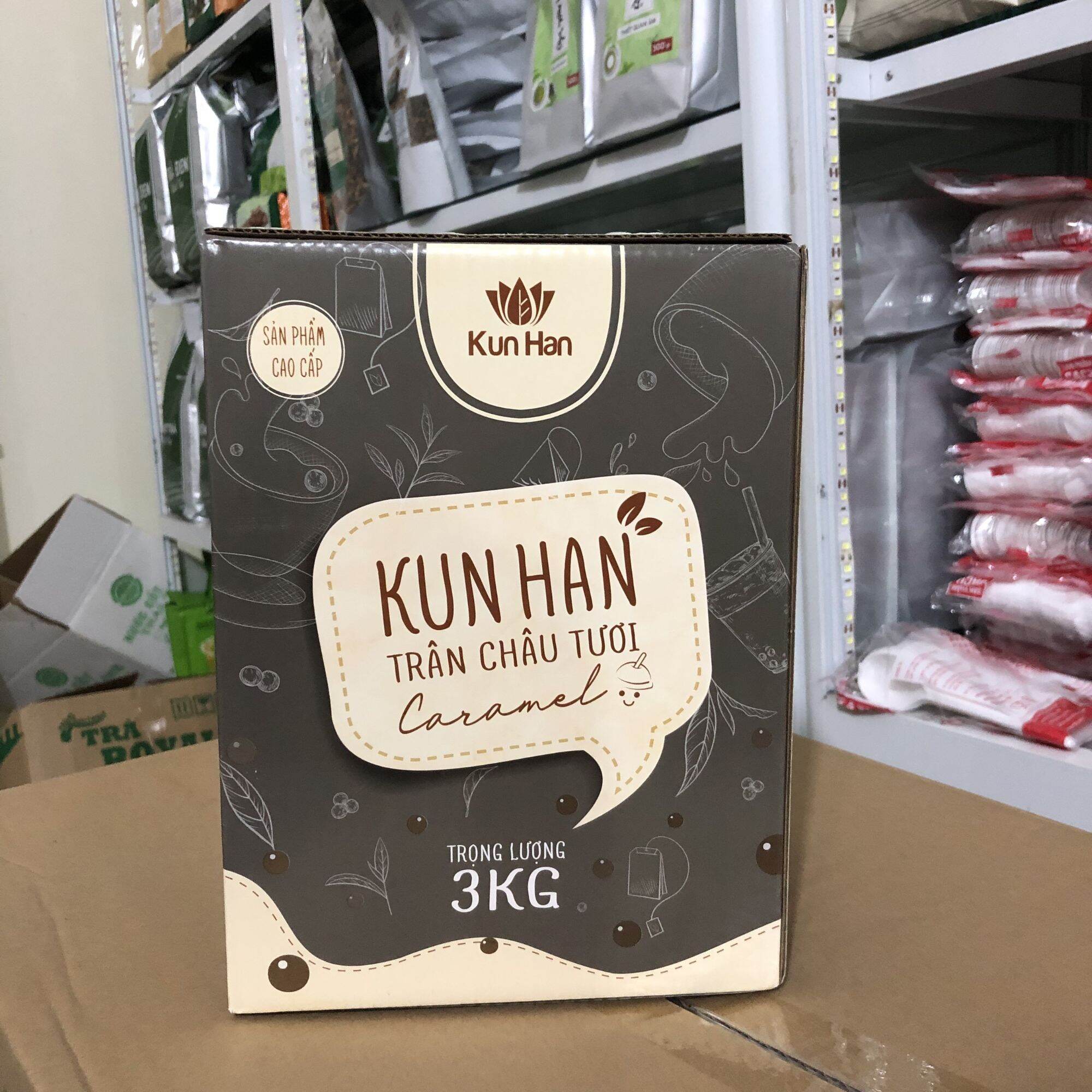 Trân Châu Caramel Đường Đen Kun Han Túi Lớn 3Kg Siêu Tiết Kiệm
