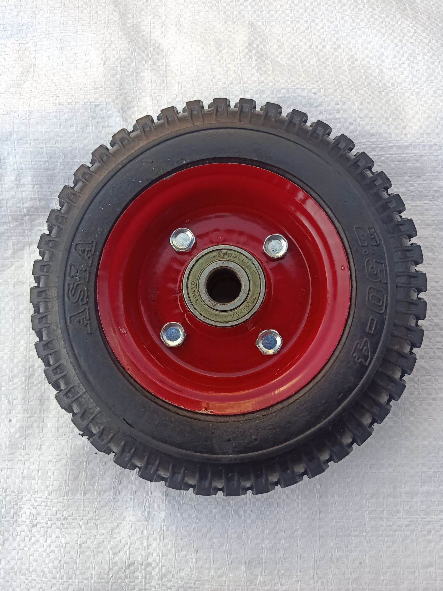 Bánh xe 250-4 đỏ ( Có đóng bạc đạn )