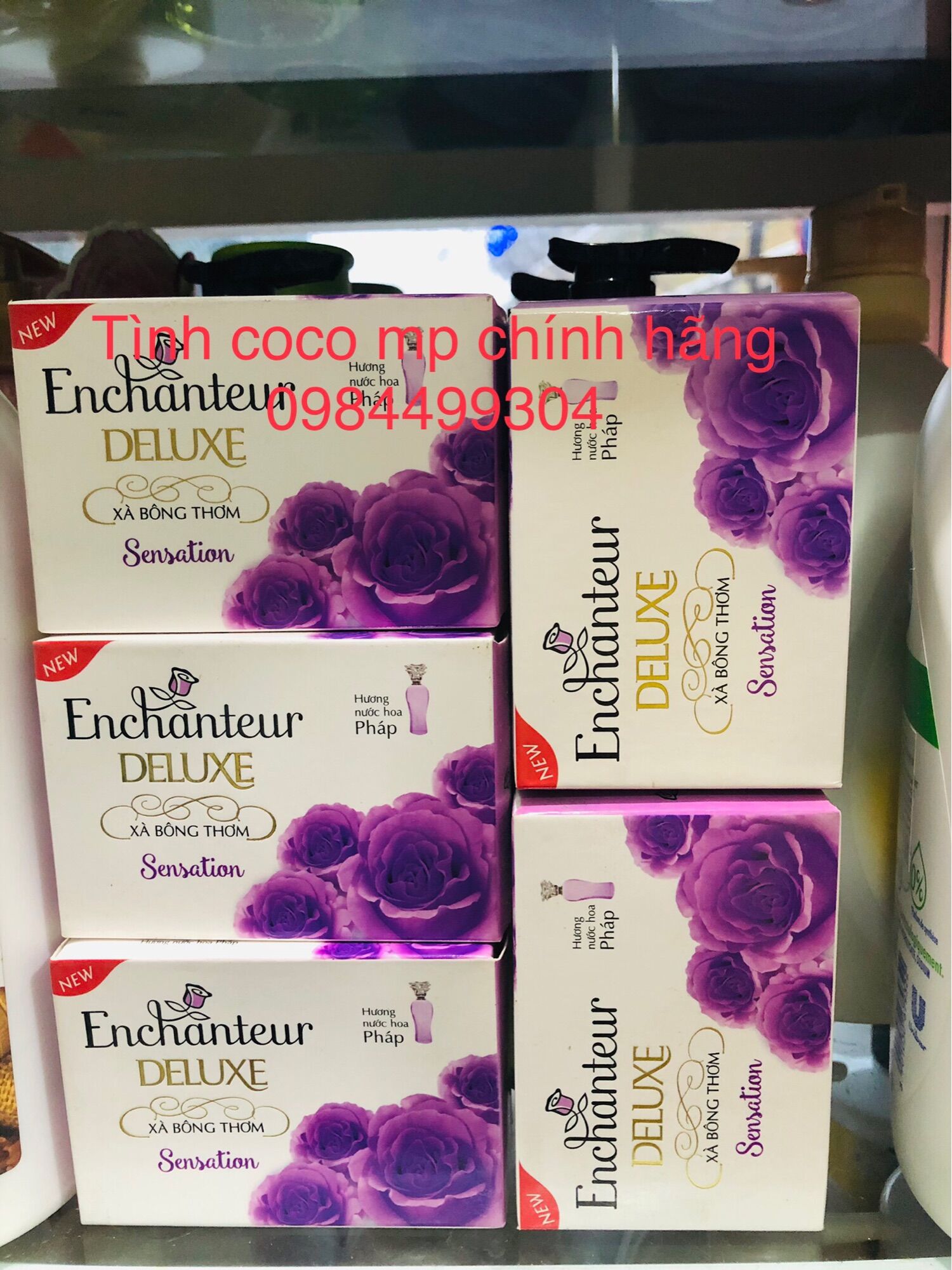 Xà bông tắm Enchenter,xà bông cục hương nước hoa Hồng,sạch khuẩn,lưu hương thơm,Combo 5 bánh