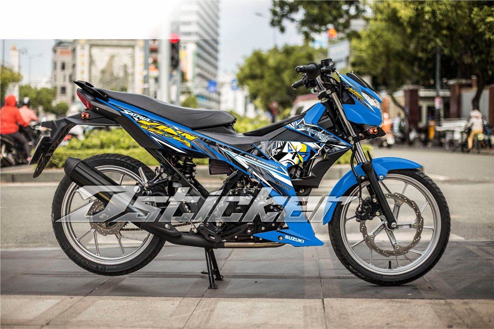 Tem King Drag Satria ( Raider ) Rời Xe Xanh Zin