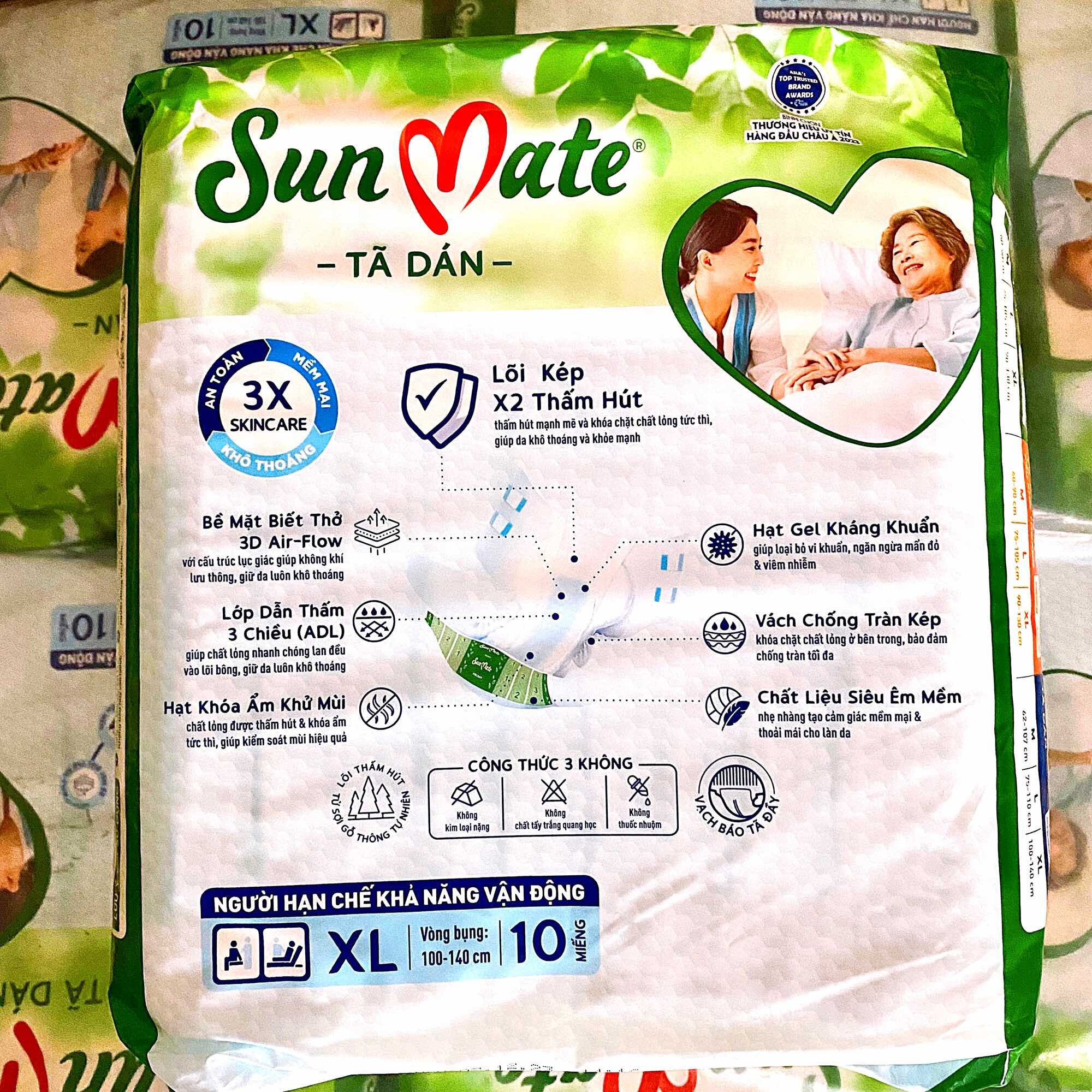 Tã dán người lớn Sunmate XL10