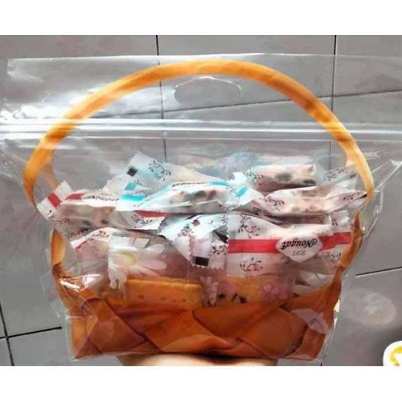 Túi zip hình giỏ xách trong suốt sz to
