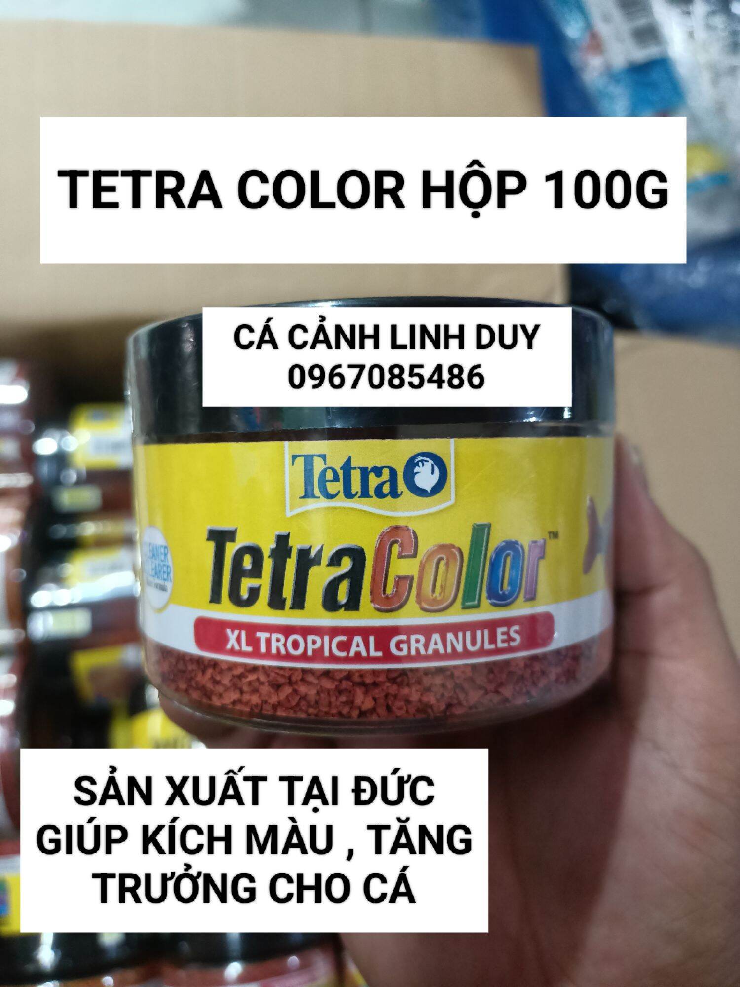 Tetra color hộp nguyên 100g , thức ăn cho cá tetra color , cám tetra color hộp 100g nguyên seal