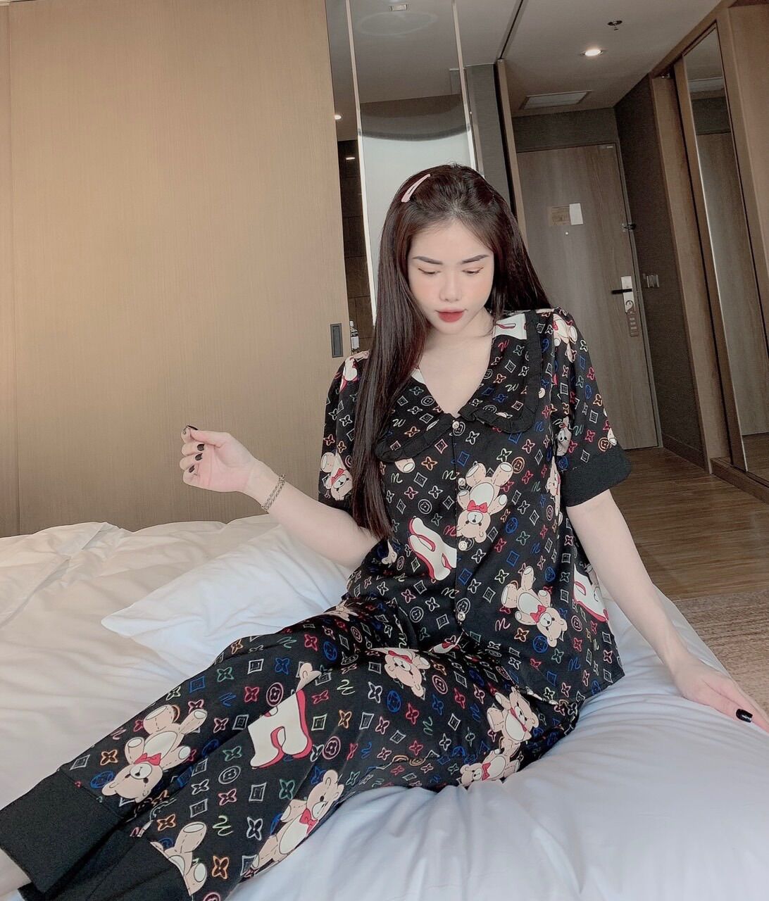 Bộ pijama nữ chất lụa mango tiểu thư màu sắc đa dạng