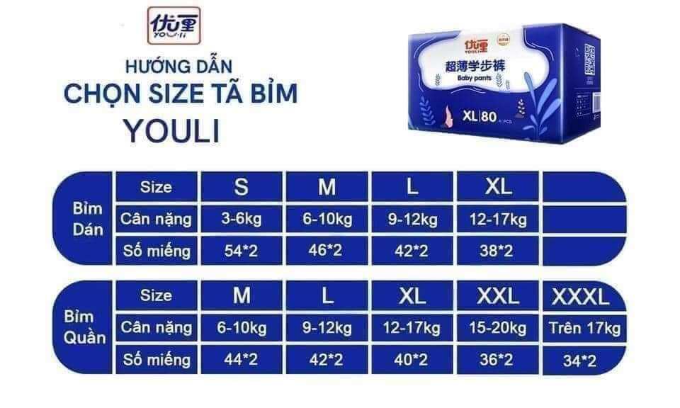 bỉm youli xanh