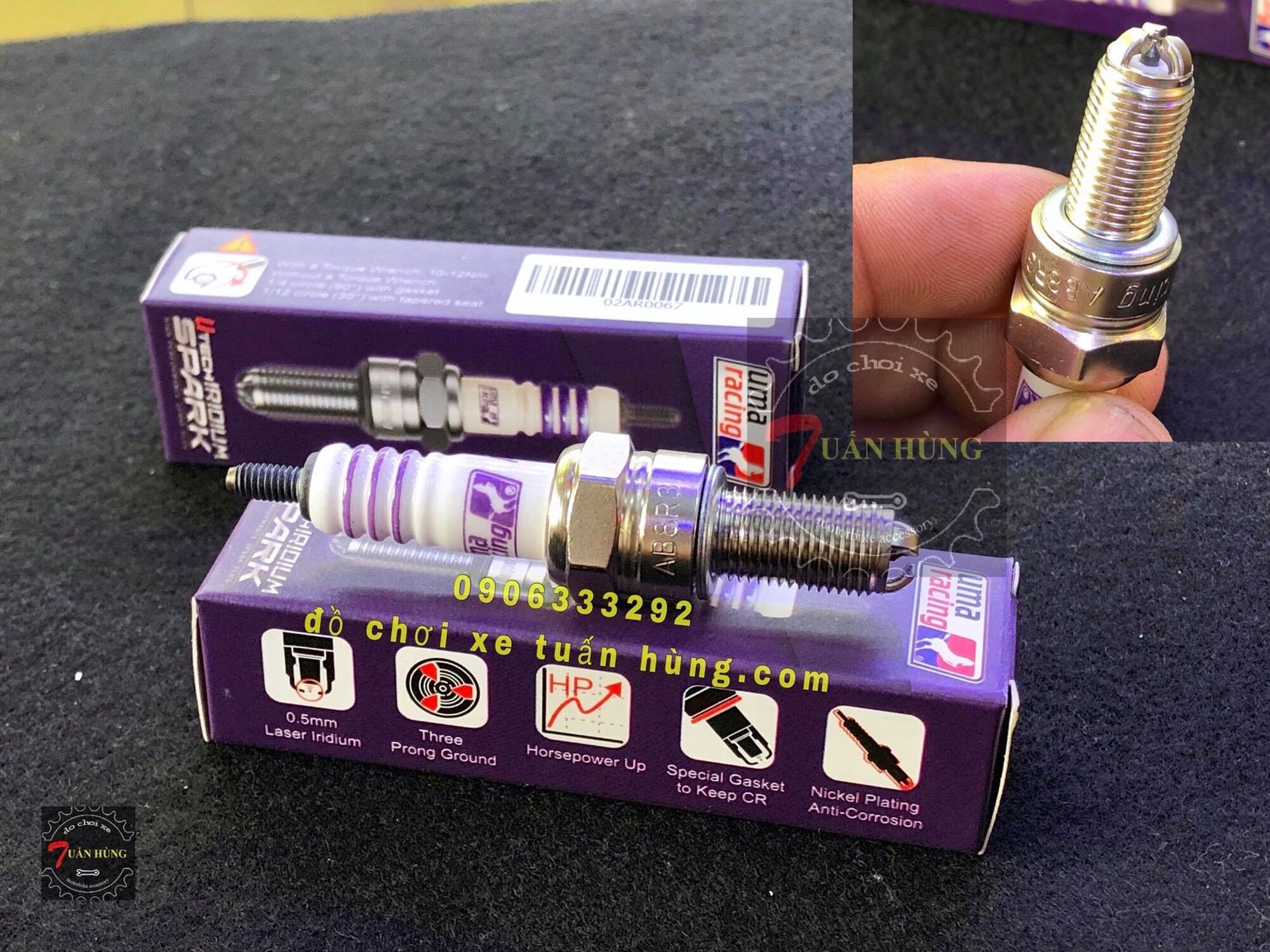 Bugi Uma bạch kim 3 chấu cho ex150/ex135