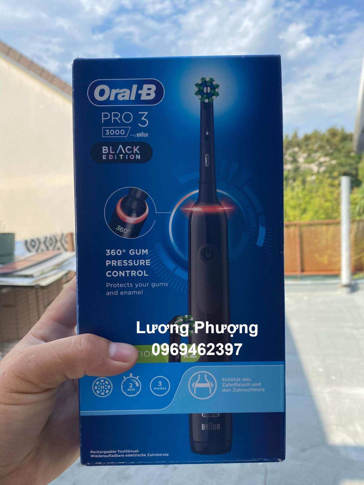 (Hàng ✈️✈️✈️, đủ bill Pháp) Bàn chải điện Oral B Pro3 3000