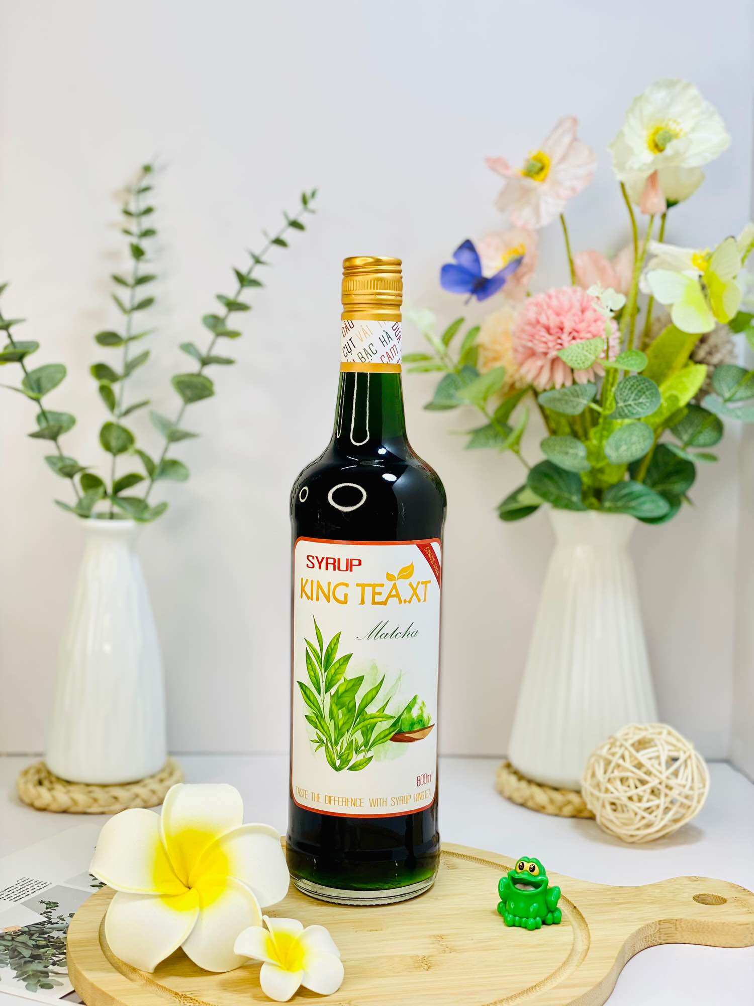 Siro Matcha Pha Chế(Syrup Matcha) KingTea.XT-Chai thuỷ tinh 800ml