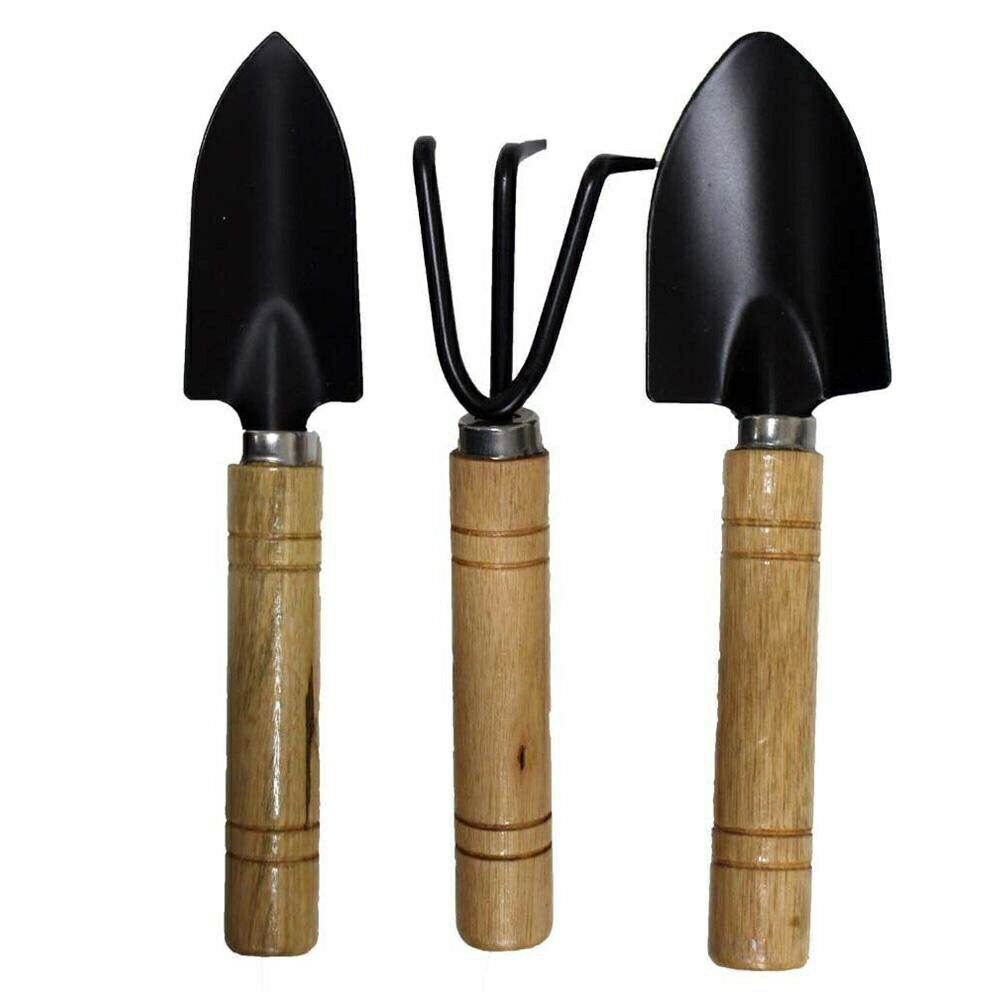 (Size M) Bộ 3 Cuốc Xẻng Cán Gỗ Làm Vườn
