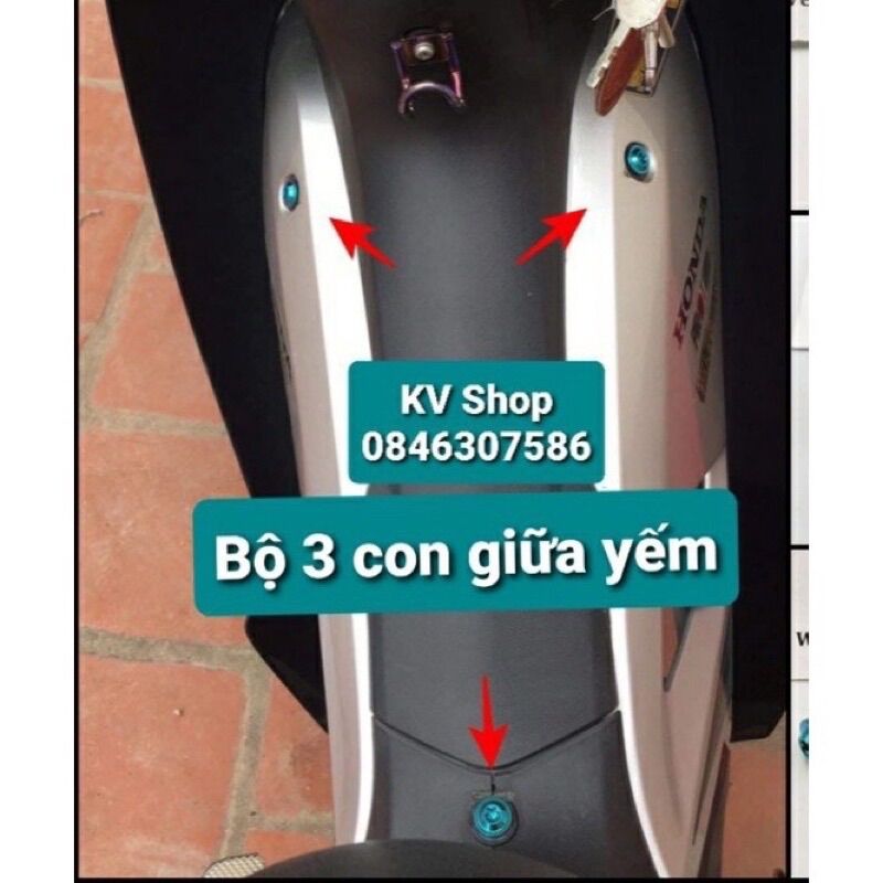 Bộ ốc titan gr5 xịn dàn áo wave 50/100/110