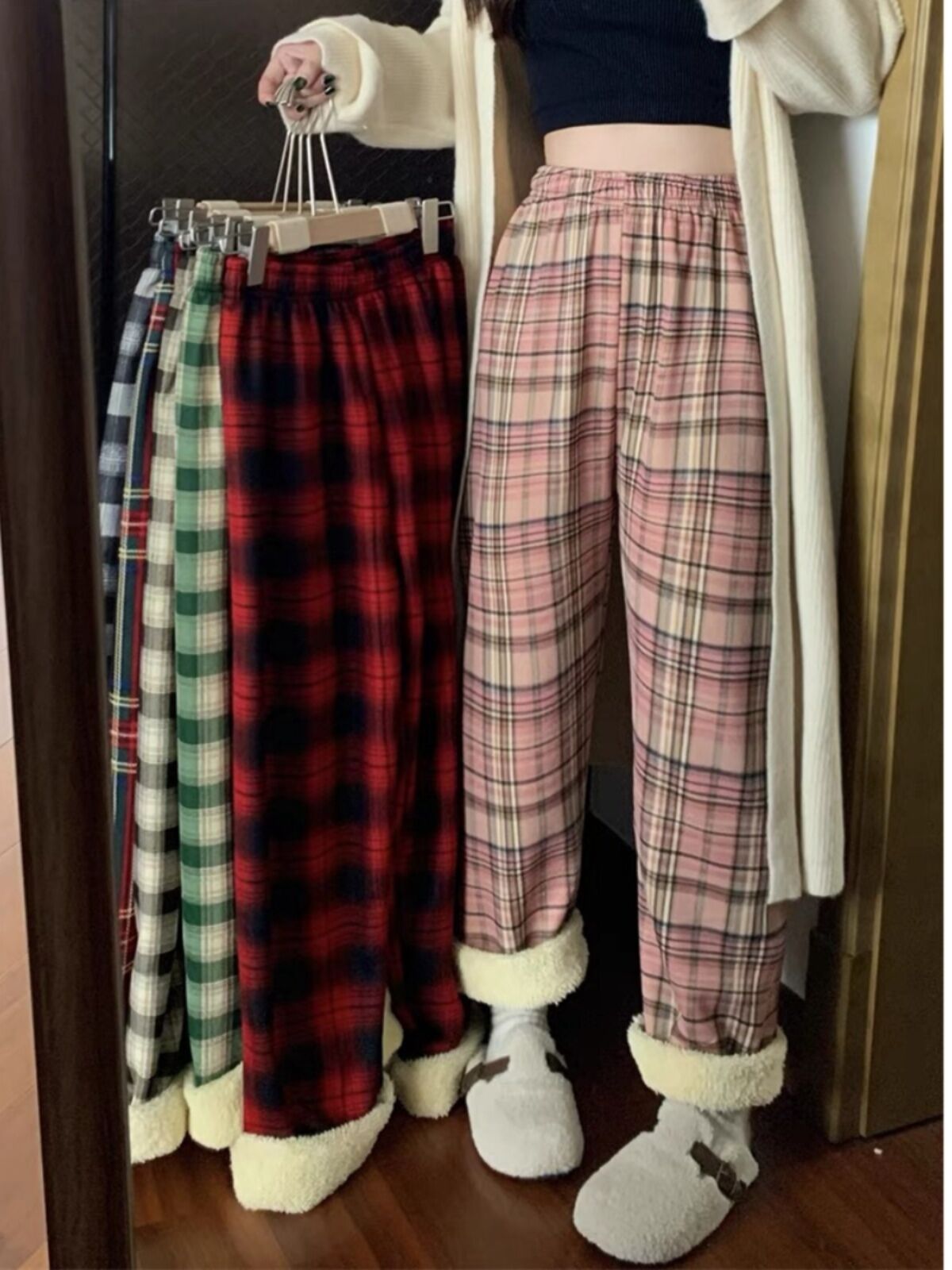 Lamb Velvet Lông Cừu Lót Dày Dặn Kẻ Caro Quần Ống Rộng Thoải Mái Nữ Mùa Thu Mùa Đông Chân Rộng Ống Rộng Mới Ống Rộng Ống Rộng Ống Rộng Ống Rộng Ống Rộng Ống Rộng Ống Rộng Ống Rộng Ống Rộng