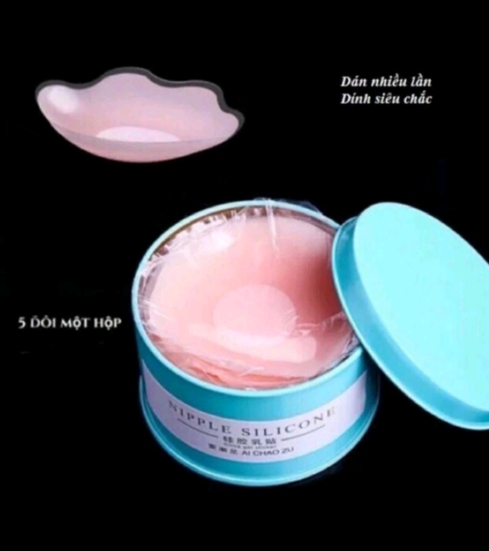 Hộp 10 Miếng ( 5 cặp) Dán Ngực Silicon - Dán Nhũ Hoa