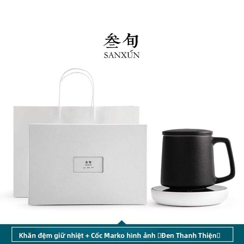 Sanxun | Office Filter Tea Cup with Lid Ceramic - 6