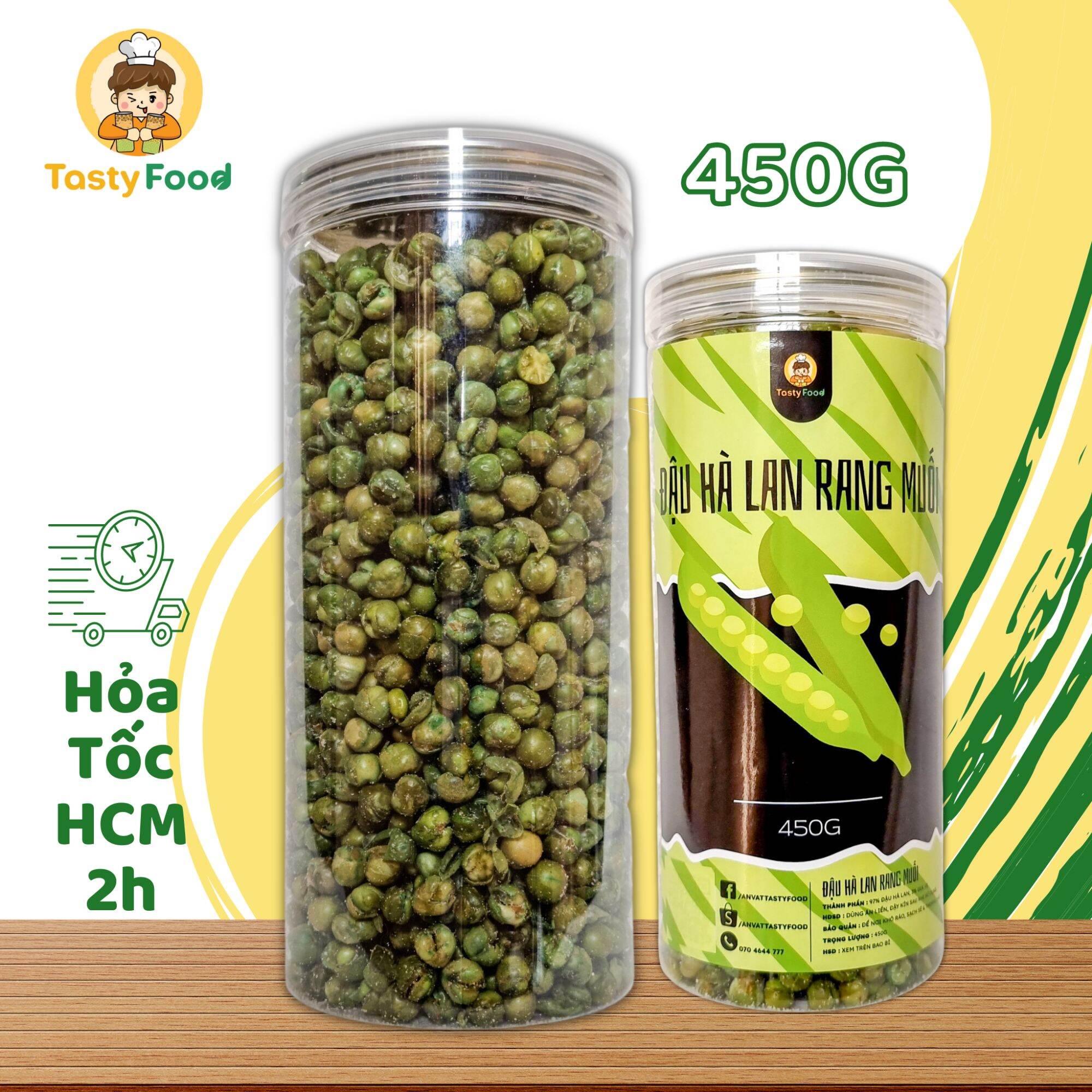 450G Đậu Hà Lan Rang Muối Tatsy Food | Hàng chất lượng thượng hạng