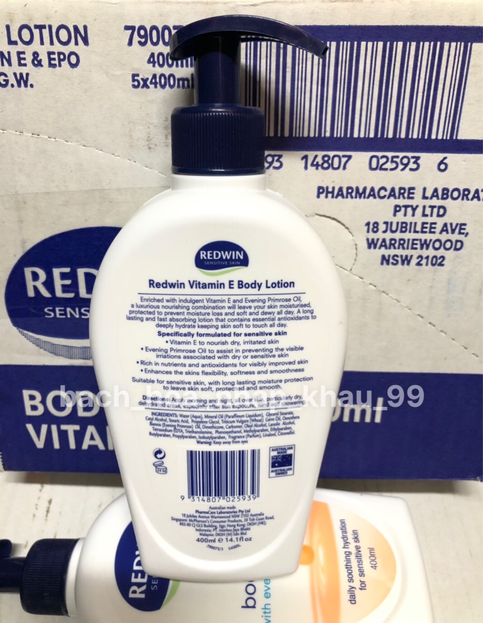 Sữa dưỡng thể toàn thân Redwin Vitamin E Body Lotion 400ml