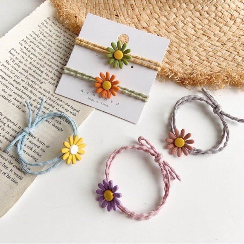 Set 10 dây cột tóc hoa cúc xinh xắn