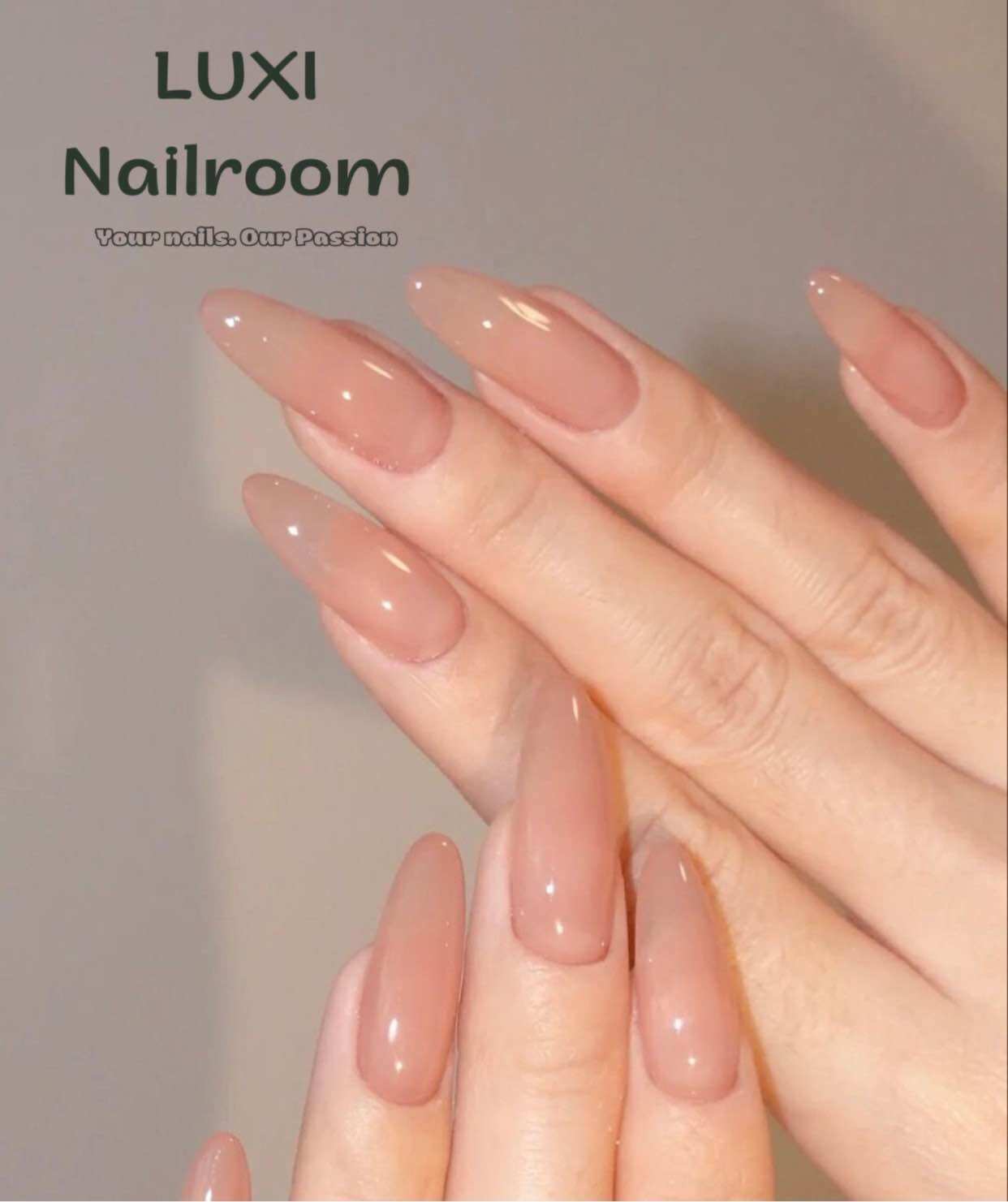 Nailbox - móng úp thiết kế mẫu sơn thạch trơn màu a-05. luxi nailroom