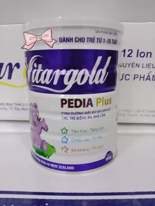 Sữa cho trẻ biếng ăn chậm tăng cân vitargold pedia+ 900g - sữa biếng ăn