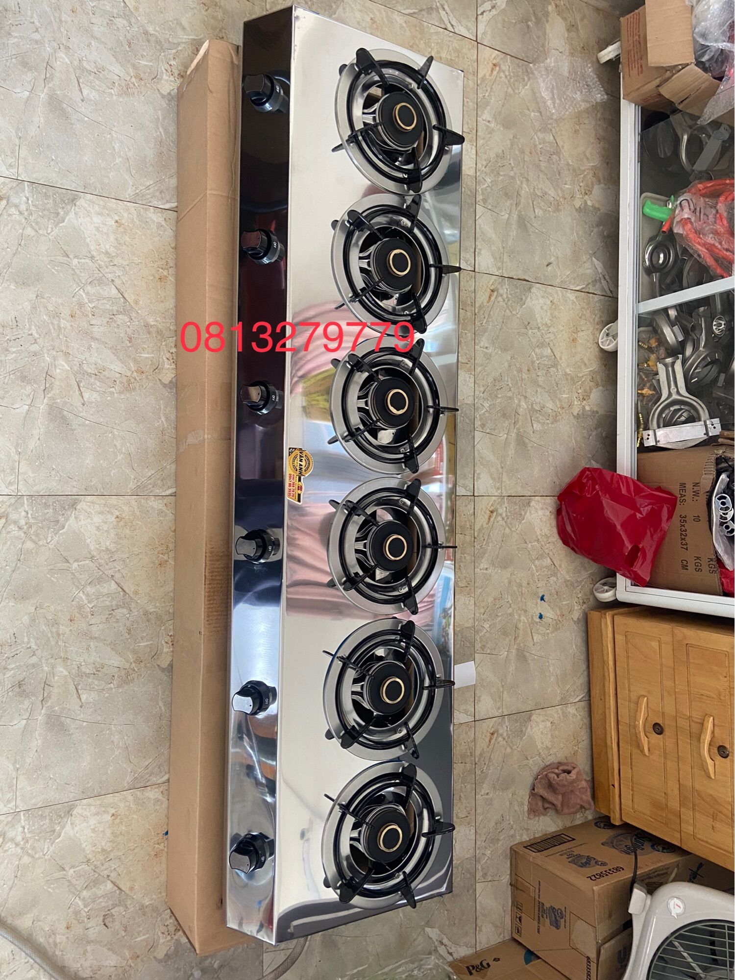 Bếp gas 6 lò 6 họng cao cấp
