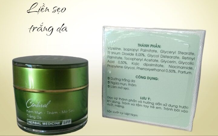 Kem thảo dược Centural mụn thâm mờ sẹo trắng da 12G