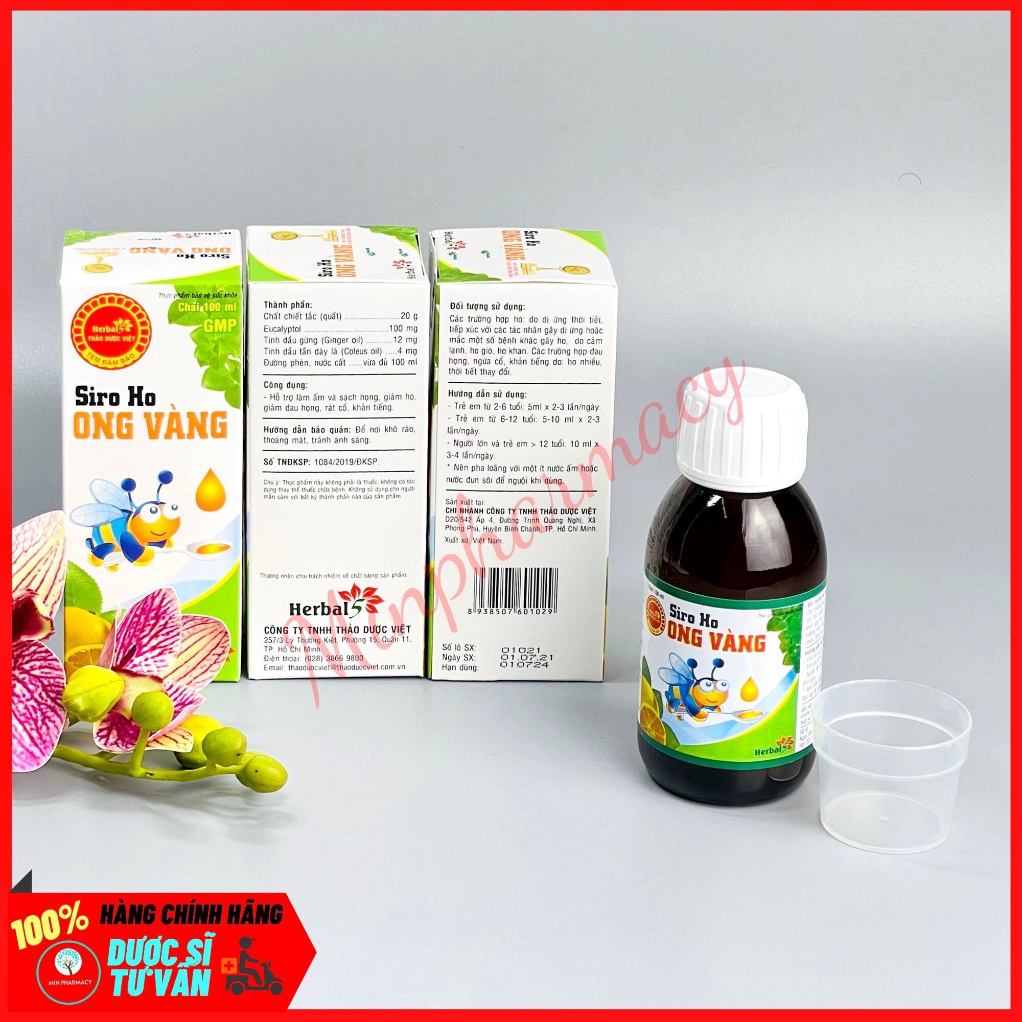 Siro Ho ONG VÀNG Chai 100ml - Minpharmacy