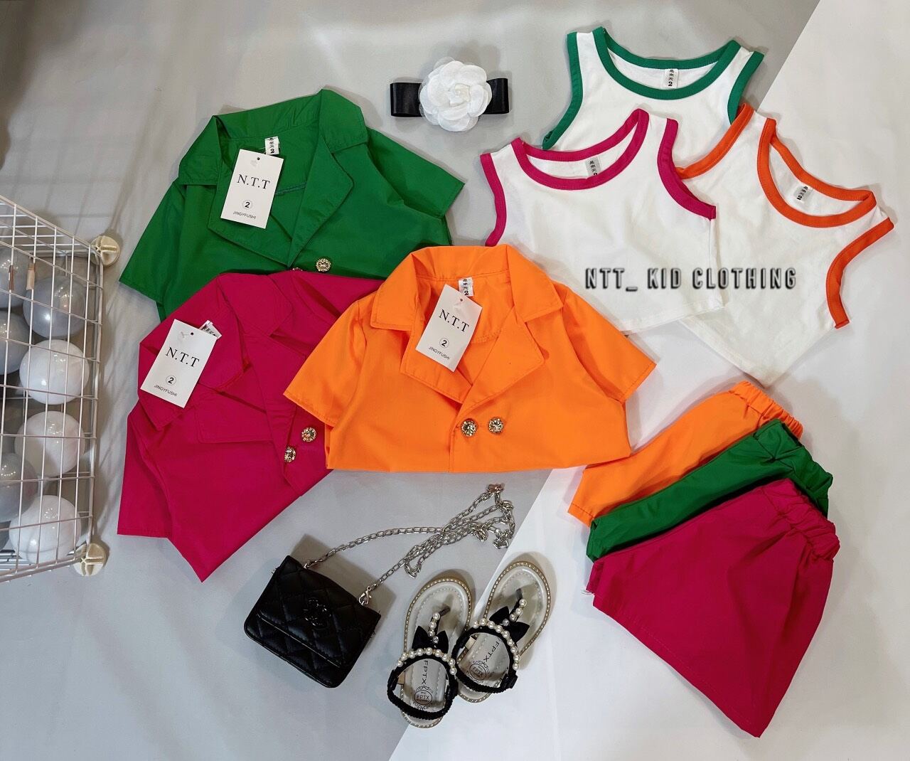 Sét vest 3 chi tiết cho bé gái