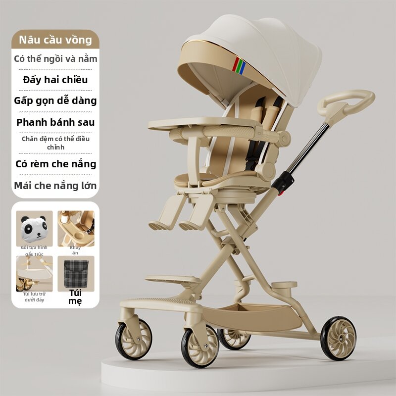 High View Lightweight Foldable Sit-Lie-Swivel Stroller - 2